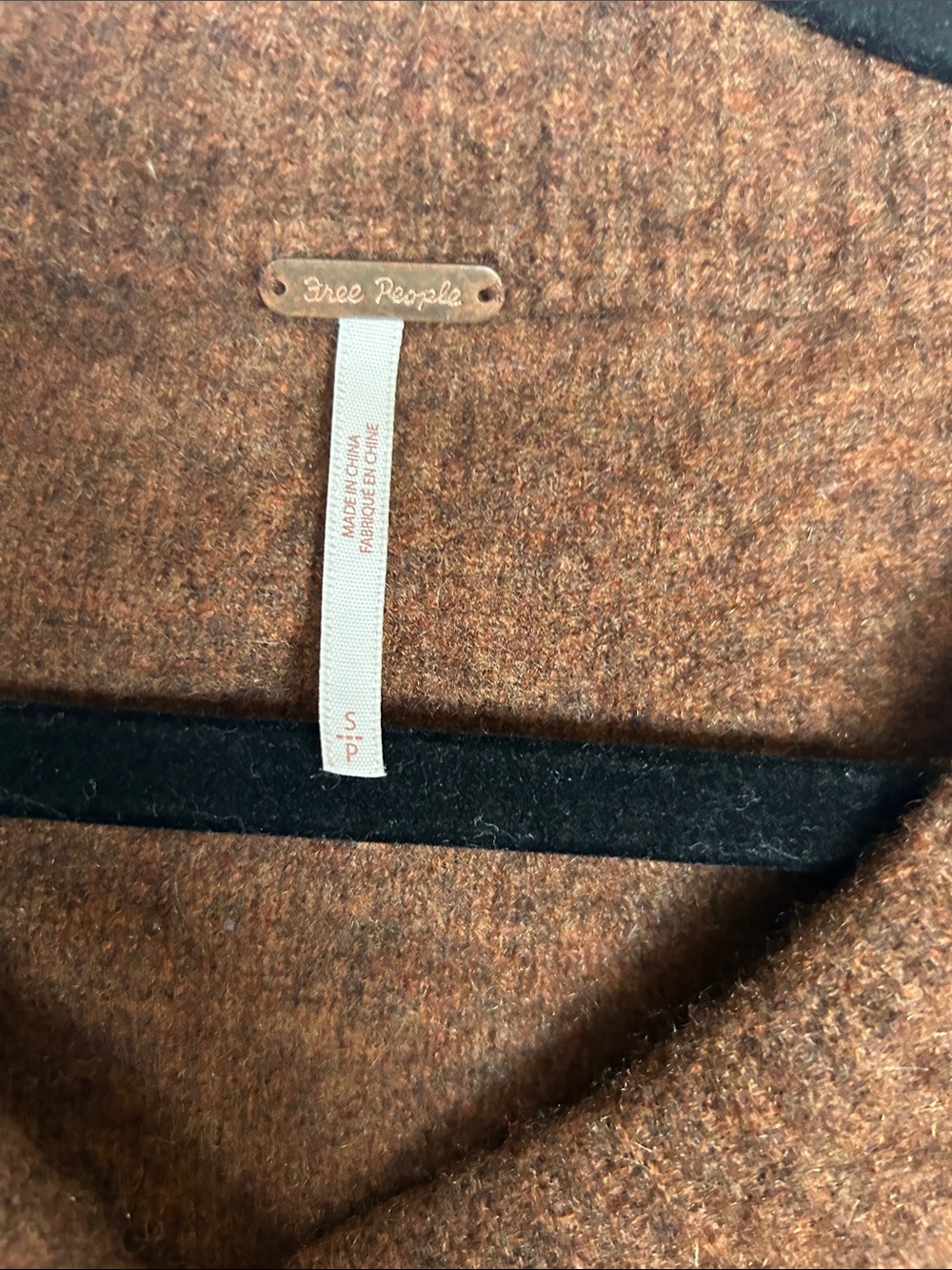 Free People Men's V-Neck Sweater in Warm Brown - Picture 2 of 5